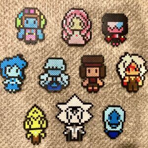 Steven Universe Perler Bead Figurines - Handmade Collectible Art